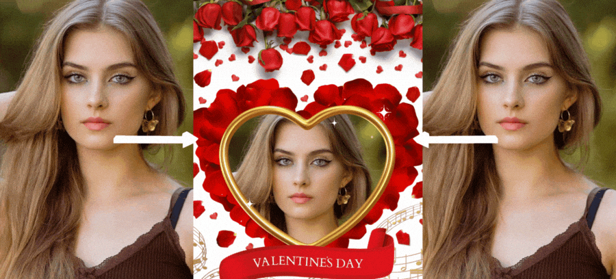 Deine Freunde und dein Liebster sollten diese wundersch&ouml;ne Valentinskarte mit deinem Foto bekommen ❣️
