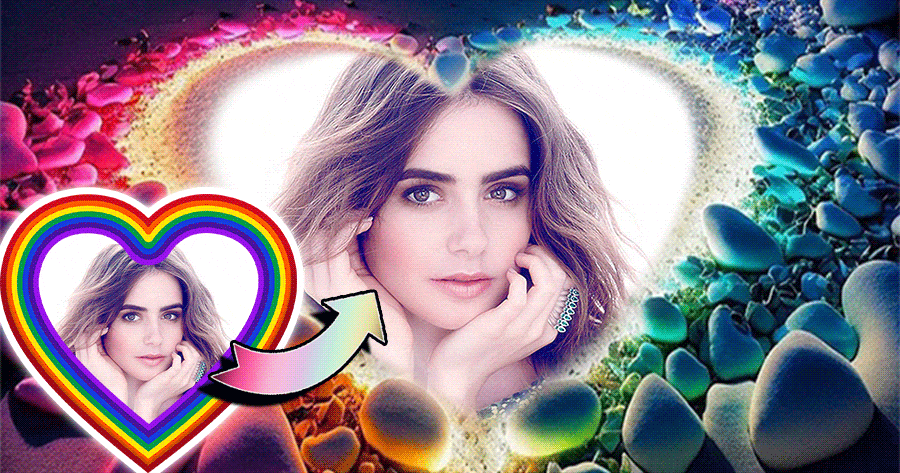 See Your Portrait On This Amazing Rainbow Stone Heart