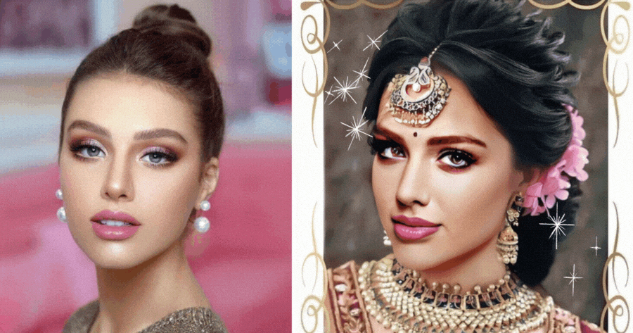 🔥 Effet IA | &Agrave; quoi ressembleriez-vous avec un maquillage de mari&eacute;e d'inspiration indienne ?