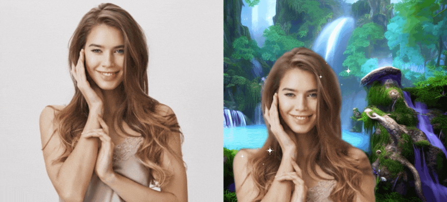 See Your Photo Over This Fantastic AI-Generated Waterfall Landscape