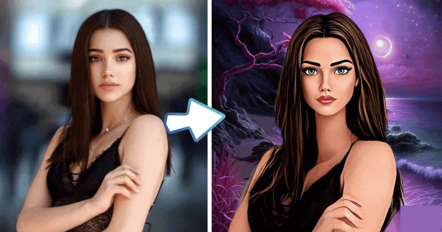 AI Magic | Transform Your Beach Photo Into A Magical Nighttime Scene