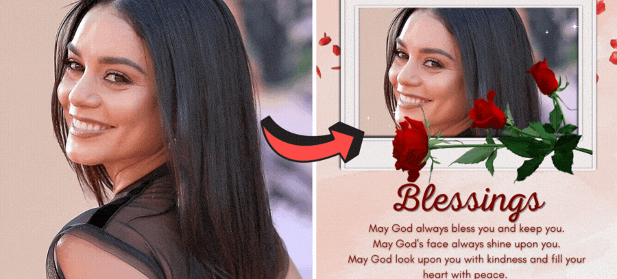 Send Blessings To All Your Friends With This Card With Your Photo