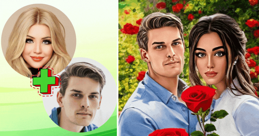 🌺 Effet IA | Personnalisez votre photo de couple avec des fleurs !