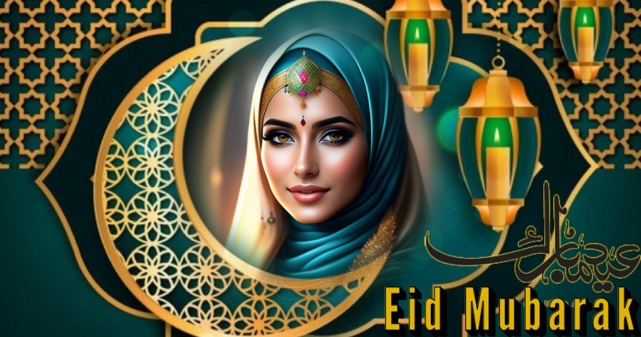 🌙 Add A Festive Touch To Your AI Eid Mubarak Photo With Sparkling Golden Glitter!