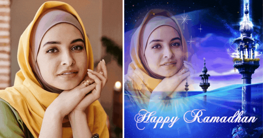 🌙 Create Your Dreamy Ramadan Night Photo Frame!