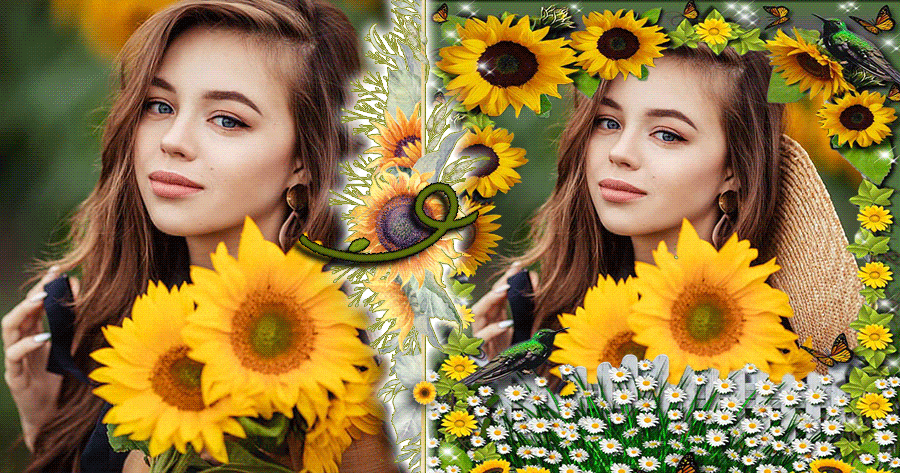 Add The Nature's Beauty To Your Photo With Sunflower Frame 🌻