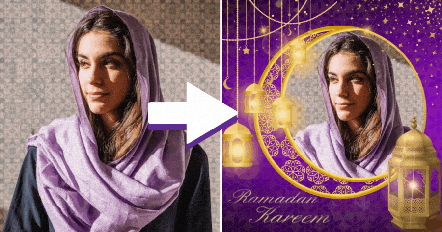 Ramadan Special-Help You Easily Turn Photos Into Ramadan Cards, Come And Try!🌙