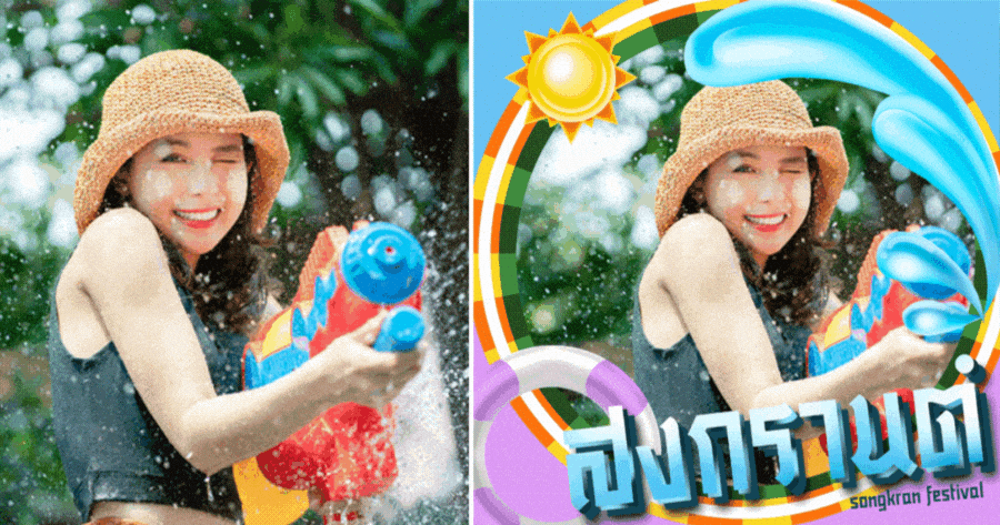 Lưu giữ kỉ niệm Songkran của bạn với khung ảnh được thiết kế ri&ecirc;ng