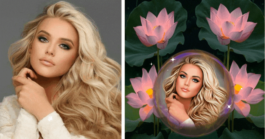 🌷 Lotus & Bubbles Frame: Make Your Gorgeous Picture NOW!