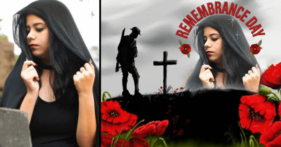 🌹 Paz Mundial | Crie sua foto do Dia da Lembran&ccedil;a