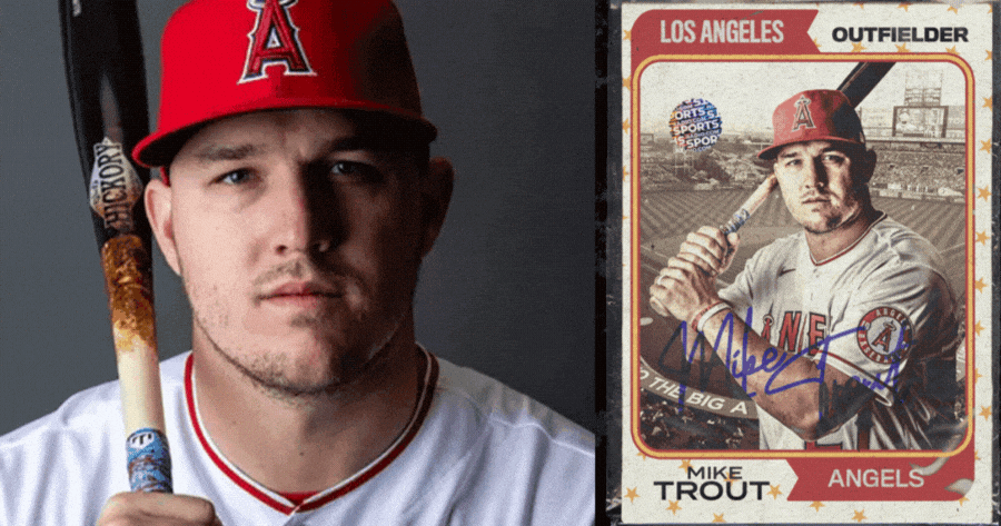 Thẻ cầu thủ Los Angeles Angels theo phong c&aacute;ch cổ điển