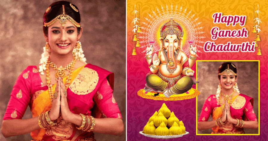 Khung ảnh ch&uacute;c mừng Ganesh Chaturthi Medak