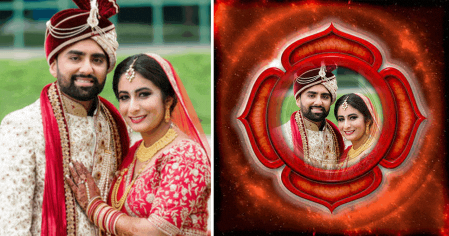 🌺🕉️ Hindu Shatkona Couple Photo Frame 🕉️🌺