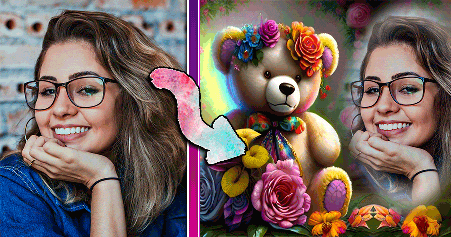 Make Your Portrait With A Cute Flower Bear! 🧸
