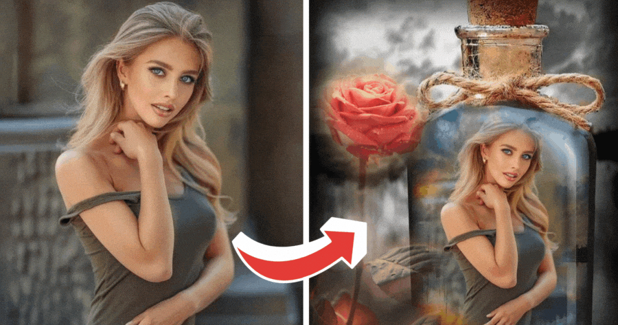 🌟 Create Your Masterpiece With This Bottle Montage Effect