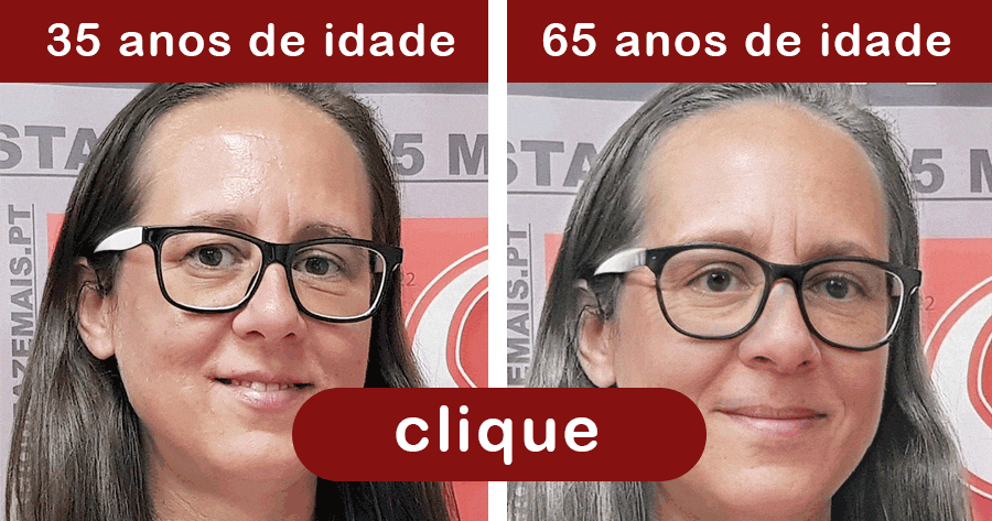 Descubra como voc&ecirc; parecer&aacute; aos 65 anos! 🎂🎉