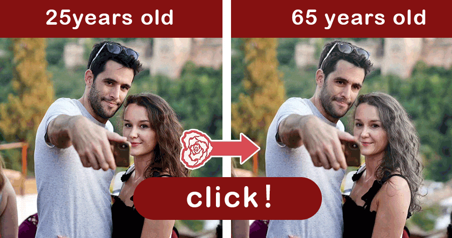 Listos, preparados, &iexcl;sube! Observa c&oacute;mo t&uacute; y tu pareja envejecen con gracia hasta los 65 a&ntilde;os. &iexcl;Disfruta 🏃💨📸!