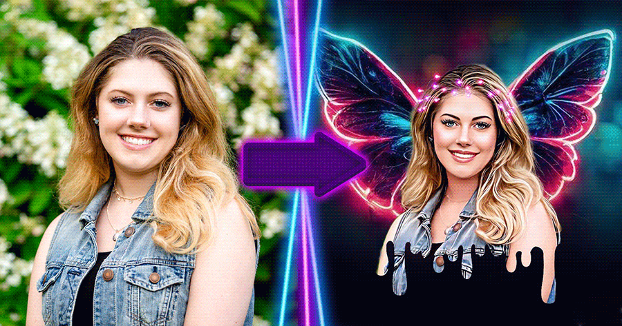 Fly Into The Sky With Your Beautiful Butterfly Wing|Add Your Photo🧚