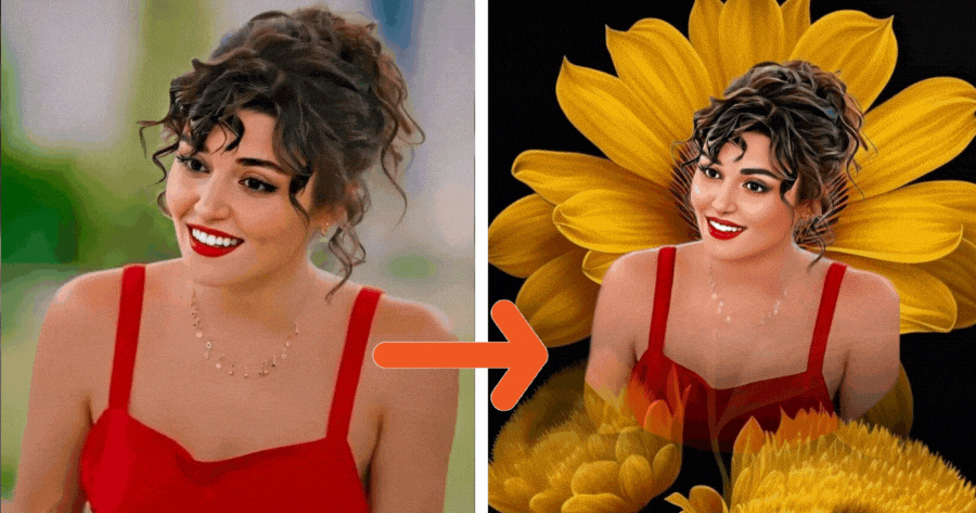 Add Your Portrait Into This Amazing Yellow Flower Frame 🏵️