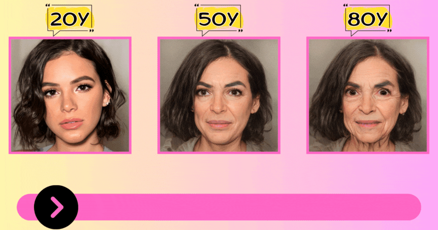 "Vous &ecirc;tes-vous d&eacute;j&agrave; demand&eacute; comment votre visage vieillira? Laissez-nous vous montrer!"
