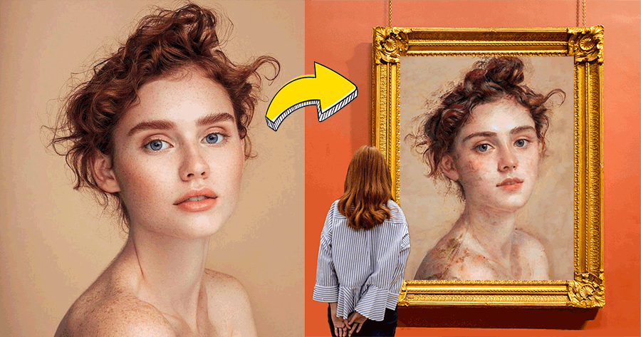 &iexcl;Crea tu propio retrato en el arte de la galer&iacute;a!