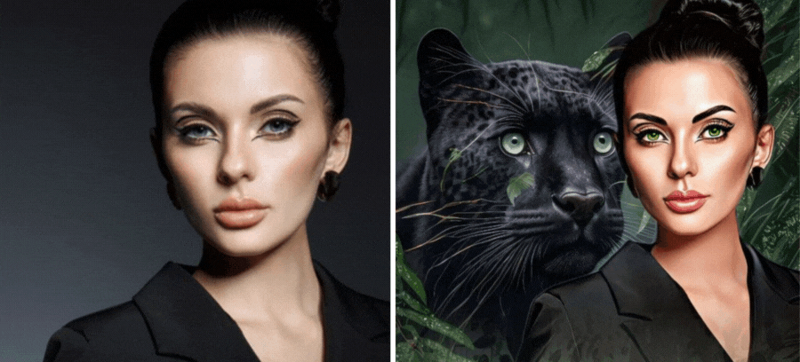 Entfessle deinen Anime-Avatar neben einem majest&auml;tischen schwarzen Panther!
