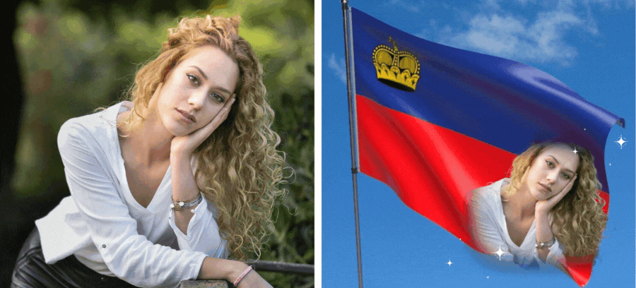 Holen Sie Ihr Foto &uuml;ber die Flagge zum Nationalfeiertag von Liechtenstein 🇱🇮