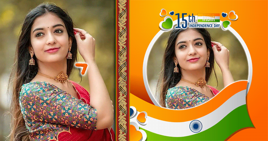 Add Your Photo With Indian Independence Day Frame