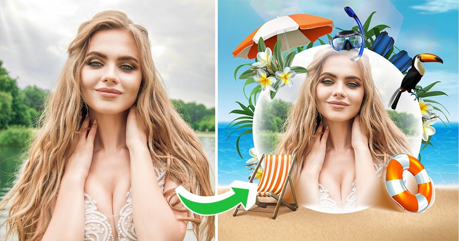 New Free Summer Beach Frame! Create Free!