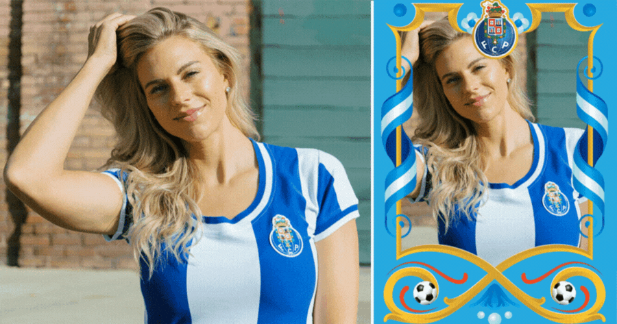 Liberte o esp&iacute;rito dos drag&otilde;es com esta moldura de apoio do FC Porto