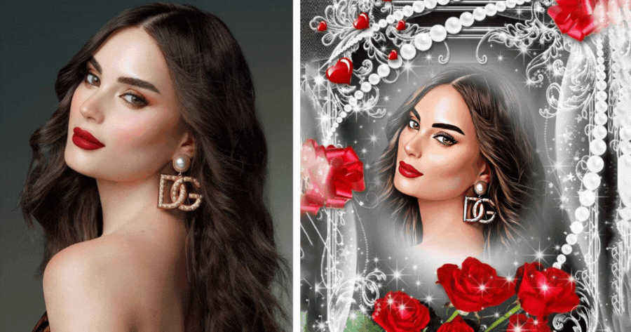 🌹 Customize Your Photos With Gorgeous Roses And Pearls