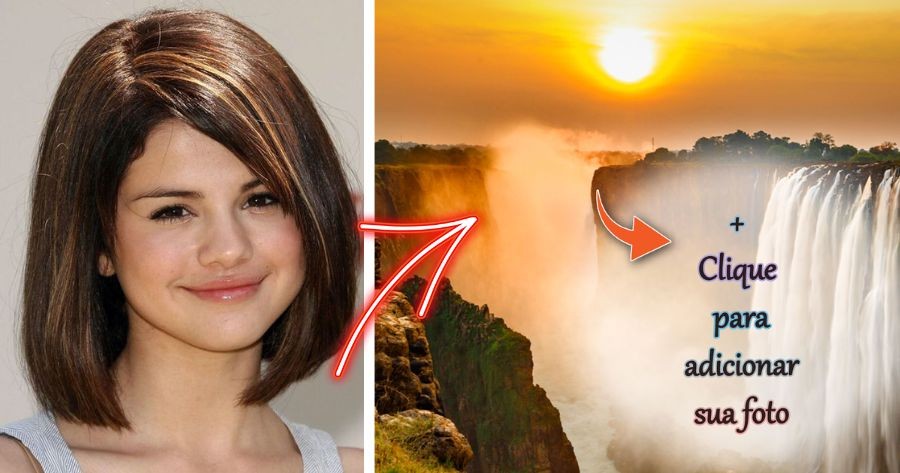 Adicione sua foto com moldura de p&ocirc;r do sol