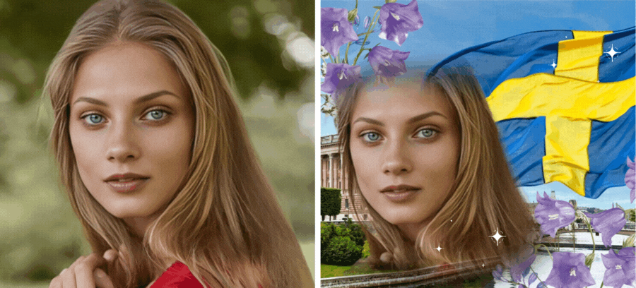 Generate Your Flowery Avatar Next To Sweden Flag