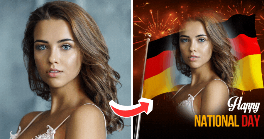 Erstellen Sie Ihr Foto der deutschen Nationalflagge zum Nationalfeiertag