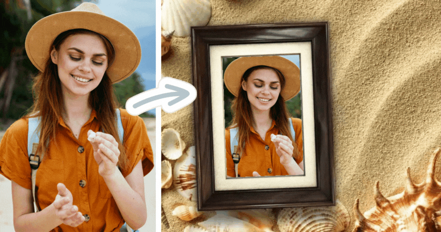 Get Autumn Beach Sand Frame Photos!