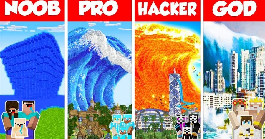 Minecraft Tsunami Challenge | Can You Build A Safe Haven? Prove It!