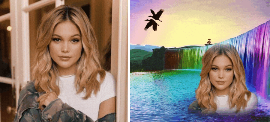 Add Your Favorite Photo Next To This Gorgeous Waterfall In Rainbow Colors 🌈