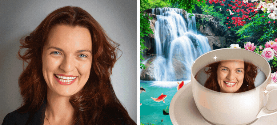 See Yourself Reflected On A Delicious Coffee Cup With Waterfall Scene ☕