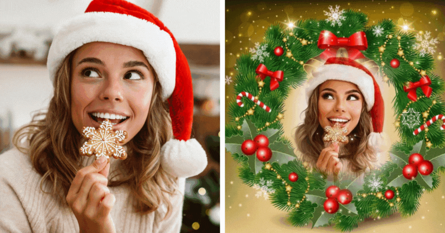 Crie Sua Foto de Guirlanda de Natal Agora Mesmo