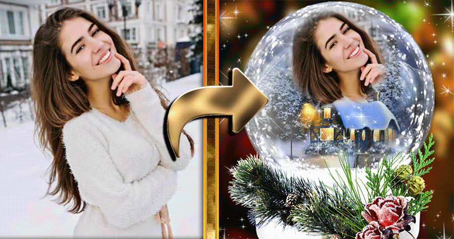 Add Your Photo With The Christmas Ball! 🔮