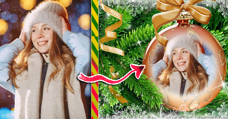 Edit Your Photo With The Christmas Ball