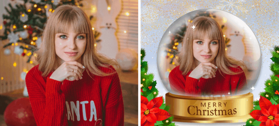 Noel Fotoğrafınızı G&uuml;zel Bir Kristal Topun İ&ccedil;inde Oluşturun 🔮