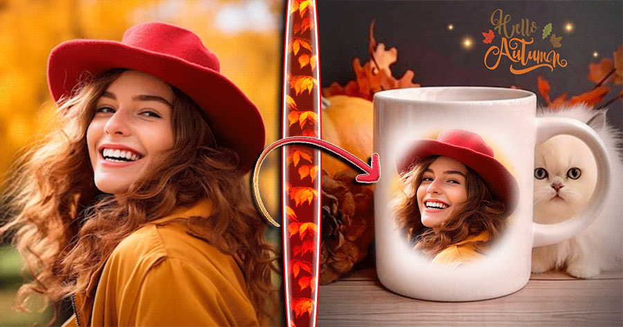 Enjoy The Autumn Vibes With The Photo Cup Frame 🍁☕