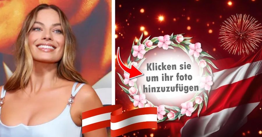 Bearbeiten Sie Ihr Foto mit der &ouml;sterreichischen Flagge.
