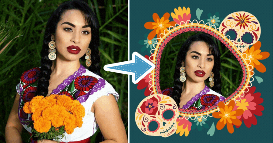 Świętuj D&iacute;a De Los Muertos z tą ramką na zdjęcia