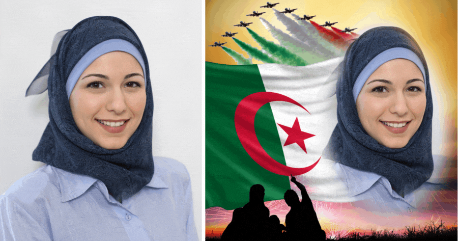 قم بإنشاء صورتك المزودة بالعلم للاحتفال بيوم الثورة في الجزائر