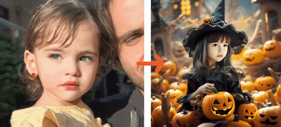 Lascia che l'IA generi foto uniche di Halloween per i tuoi bambini