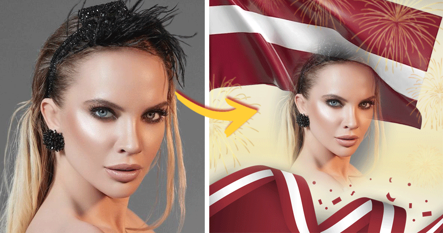 Celebrate Latvia National Day With Flag Photo Effect!