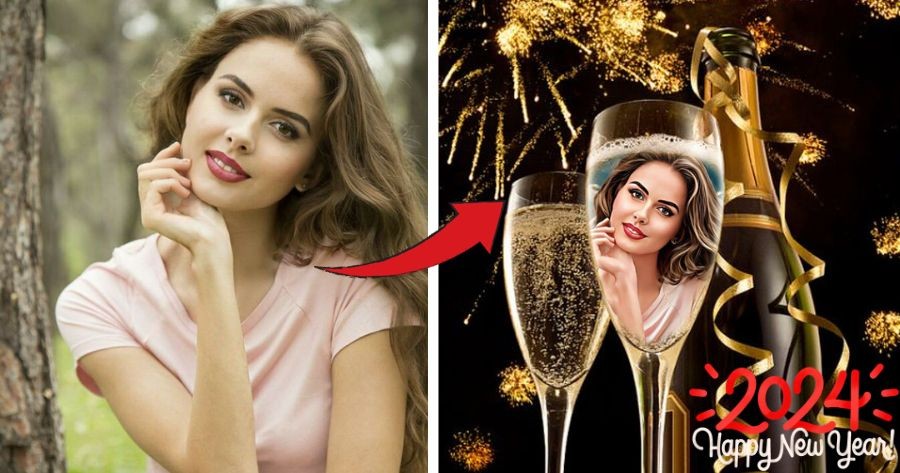 Get Your New Year Glass Wine Photo With One Tap