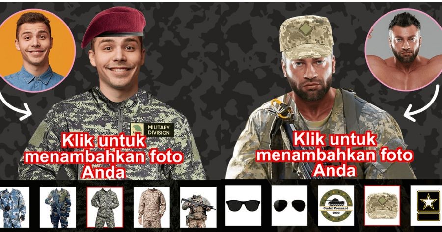 Desain Foto Anda Dengan Stiker Tentara